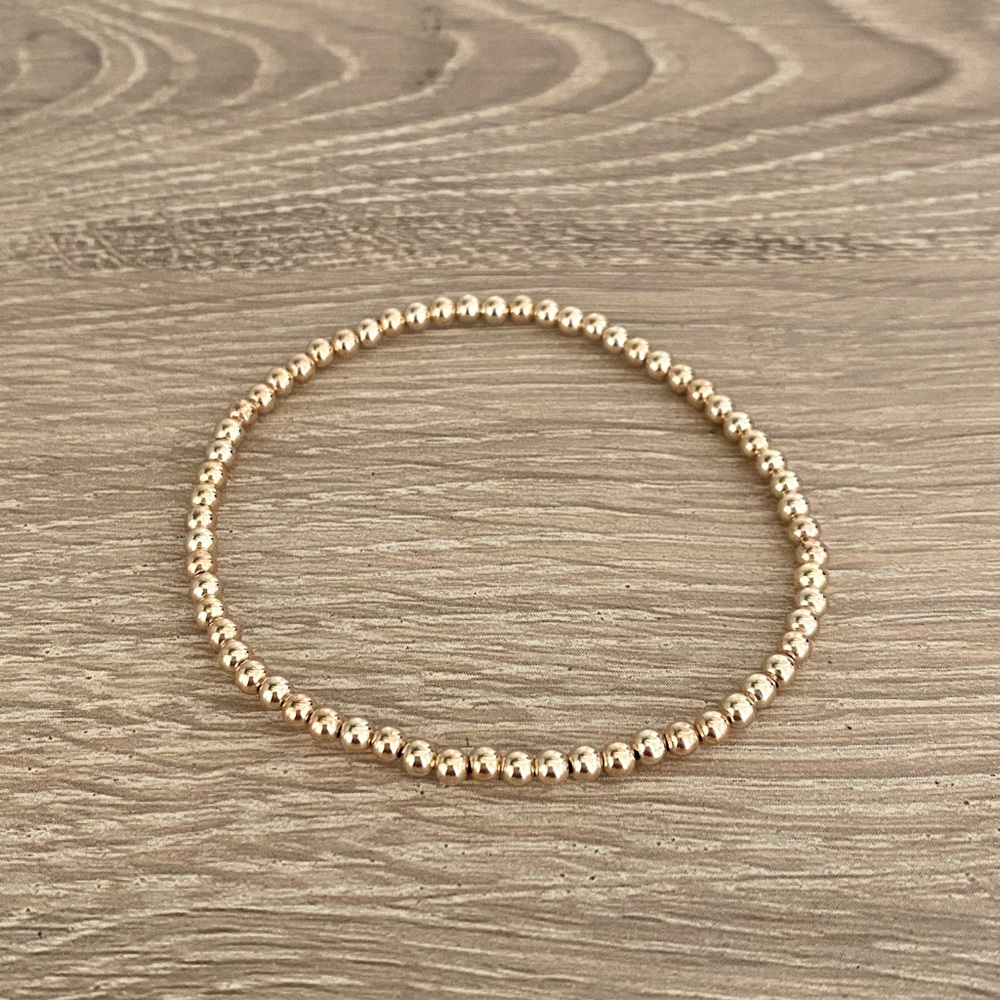 14k Gold Filled Beaded Bracelet 3mm Beads